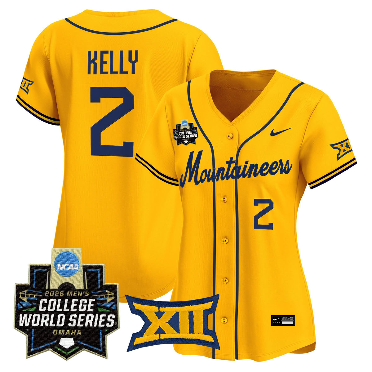 Women's West Virginia Mountaineers 2026 World Series Patch Vapor Premier Limited Jersey - All Stitched