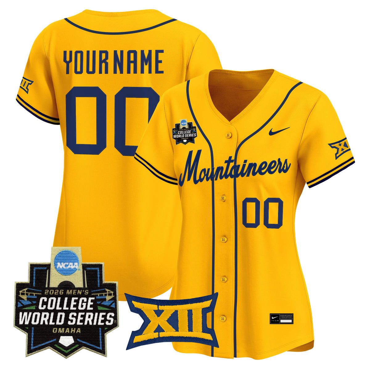 West Virginia Mountaineers 2026 World Series Patch Vapor Premier Limited Custom Jersey - All Stitched