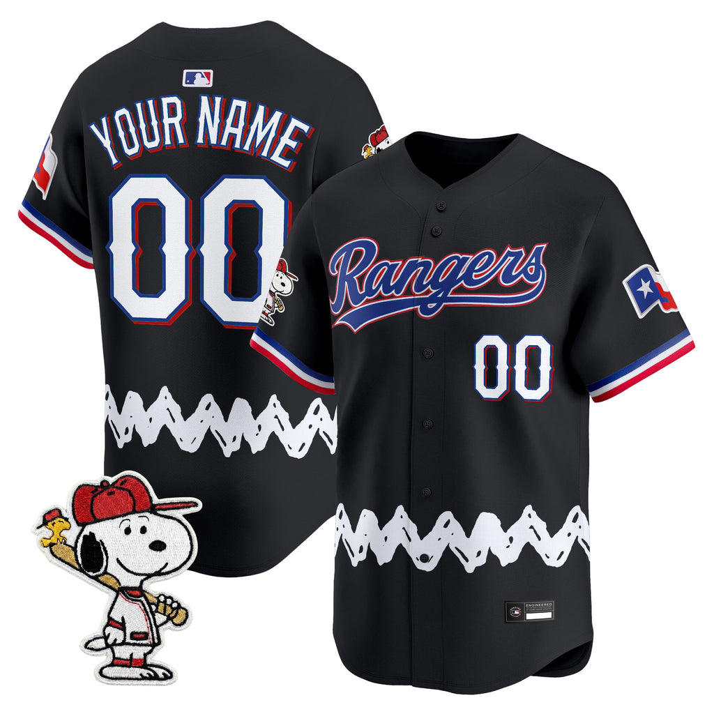 Texas Rangers x Peanuts Vapor Premier Limited Custom Jersey - Stitched
