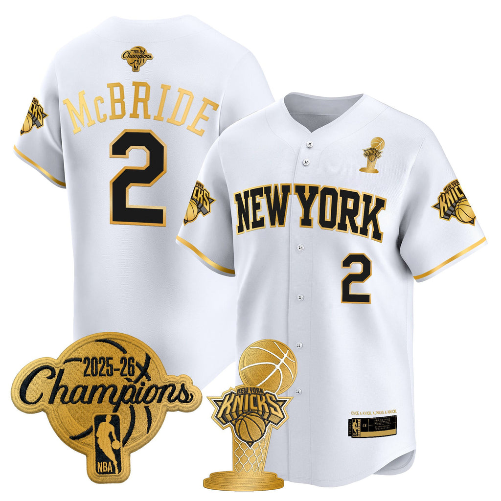 Men's New York Knicks 2026 Champions Patch Vapor Baseball Jersey - All Stitched