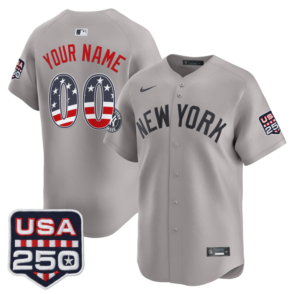 New York Yankees USA 250 Fourth of July Vapor Premier Limited Custom Jersey - All Stitched