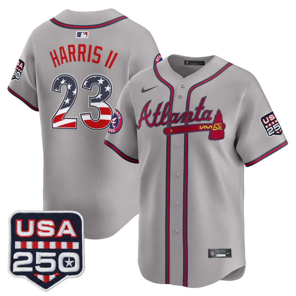 Men's Atlanta Braves USA 250 Fourth of July Vapor Premier Limited Jersey - All Stitched