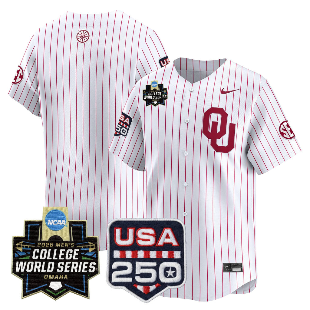 Men's Oklahoma Sooners USA 250 Fourth of July Vapor Premier Limited Jersey - 2026 World Series Patch - All Stitched