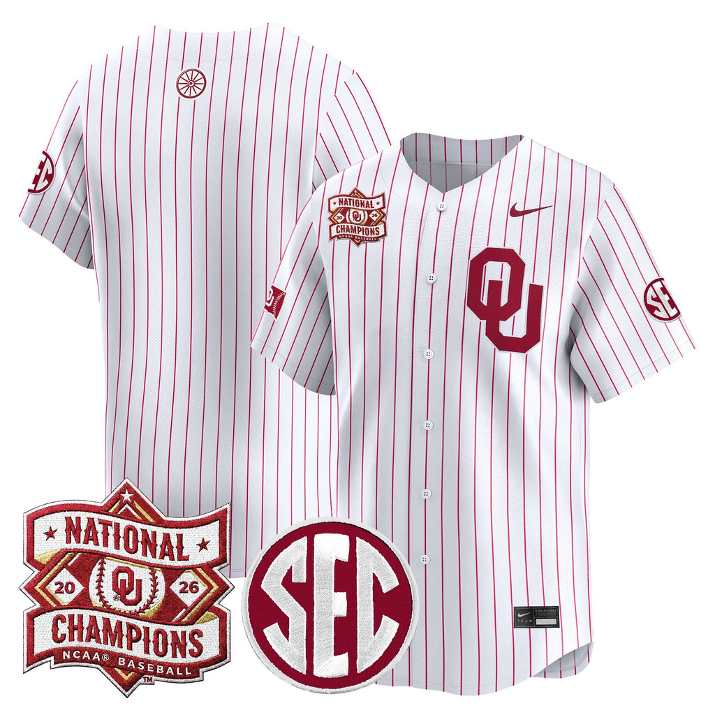 Men's Oklahoma Sooners 2026 National Champions Patch Vapor Premier Limited Jersey - All Stitched