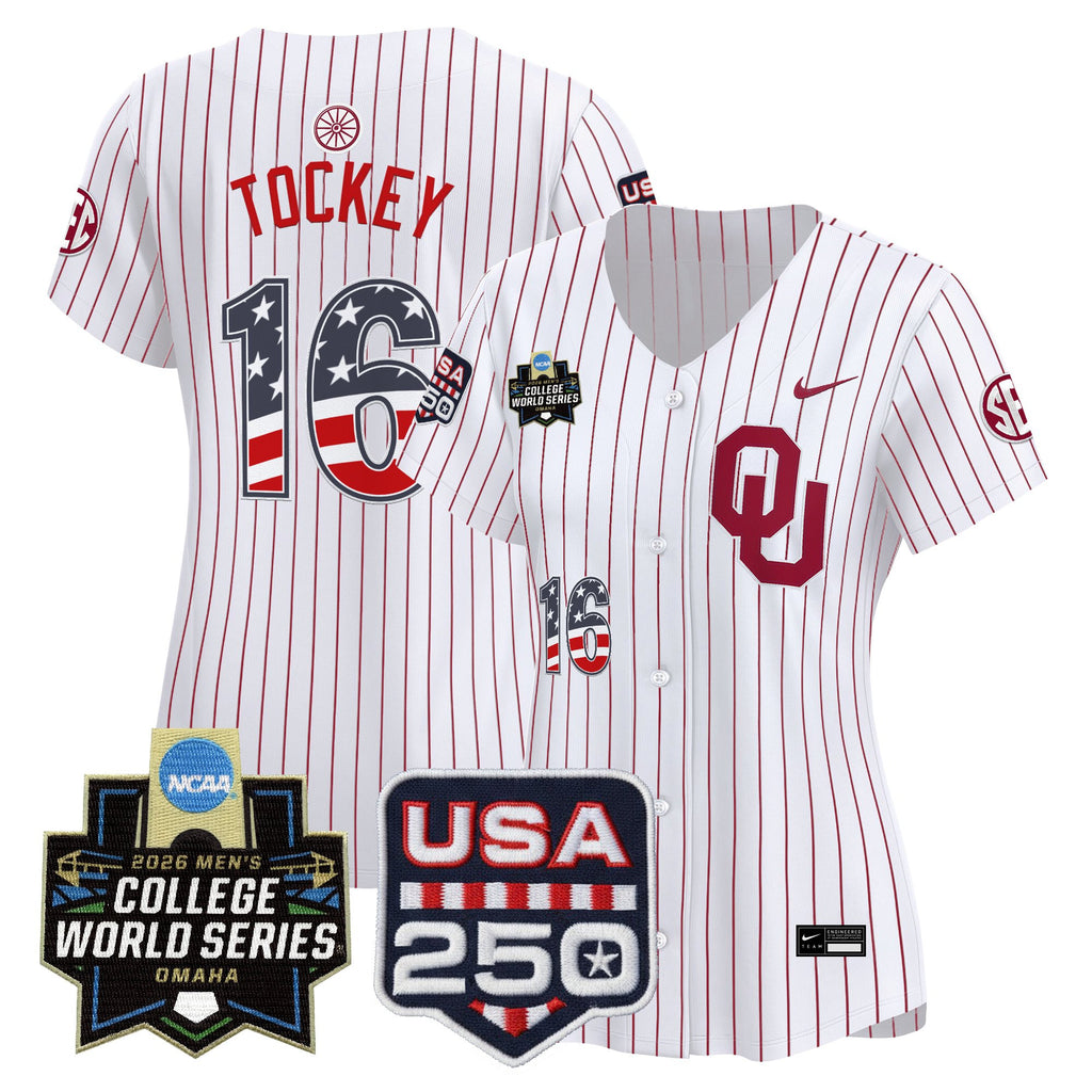 Women's Oklahoma Sooners USA 250 Fourth of July Vapor Premier Limited Jersey - 2026 World Series patch - All Stitched
