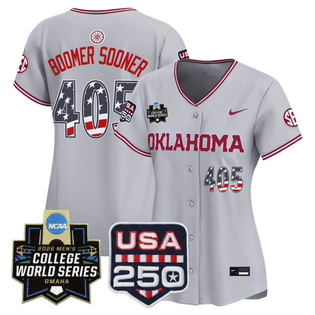 Women's Oklahoma Sooners USA 250 Fourth of July Vapor Premier Limited Jersey - 2026 World Series patch - All Stitched