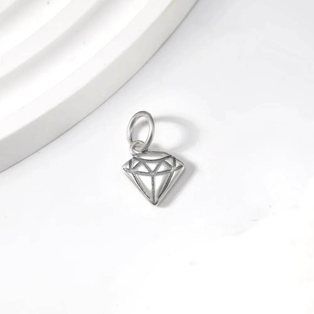 JA S925 Silver Old English Alphabet Pendant DIY Bracelet Necklace Fashion Accessories