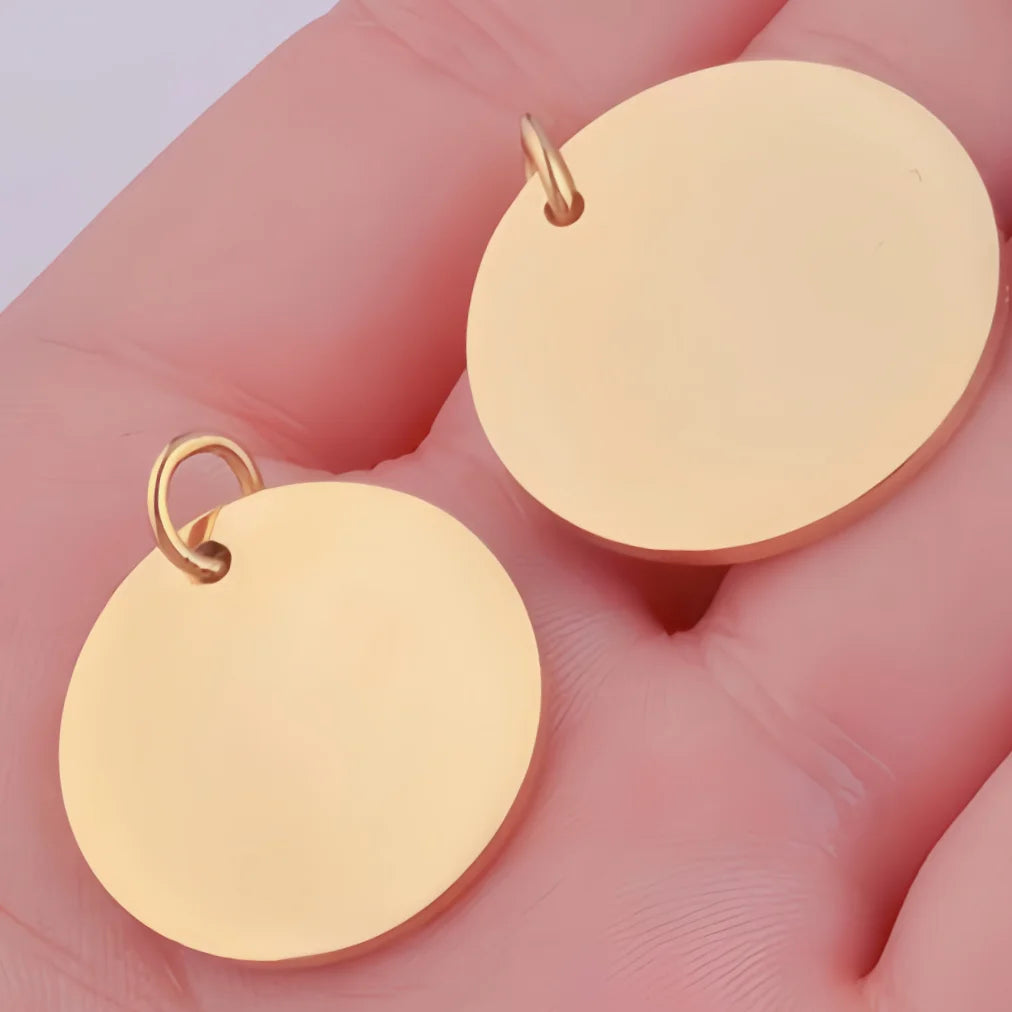 20pcs Stainless Steel round Disc Charms 15mm-30mm Mirror Polished Stamping Blanks for DIY Jewelry Making
