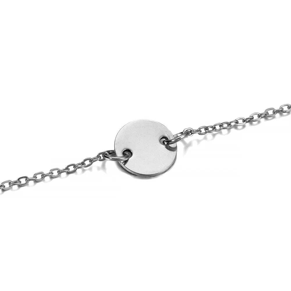 30/50pcs Laser Engraved Logo Tags Stainless Steel Circle Tag 6mm-12mm Round Charm Engravable Pendants for Jewelry Making