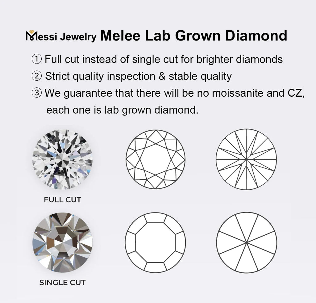 1CT 0.8mm-3.0mm Melee Lab Grown Diamonds DEF VVS-VS Loose Laboratory Diamond Wholesales